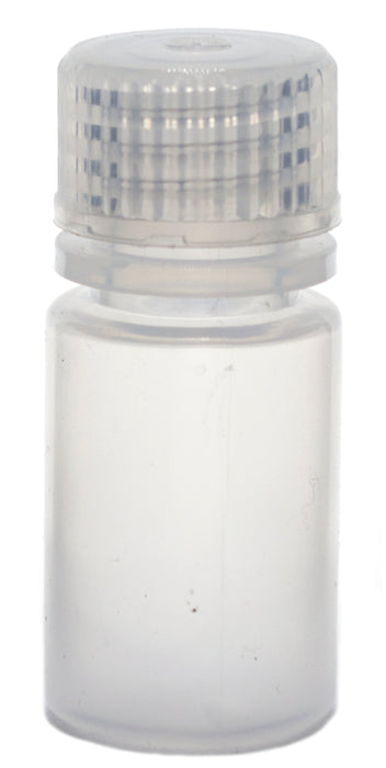 15mL Rigid Plastic Reagent Bottle with Narrow Mouth (0.53" ID) and Screw Cap - Polypropylene - Eisco Labs