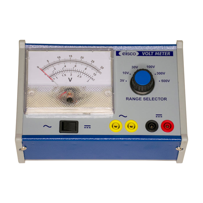 AC / DC Analog Voltmeter - Moving Coil - Multi Range 0-500 V - Double Measuring Scale