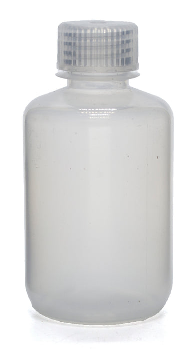 125mL Rigid Plastic Reagent Bottle with Narrow Mouth (0.7" ID) and Screw Cap - Polypropylene - Eisco Labs