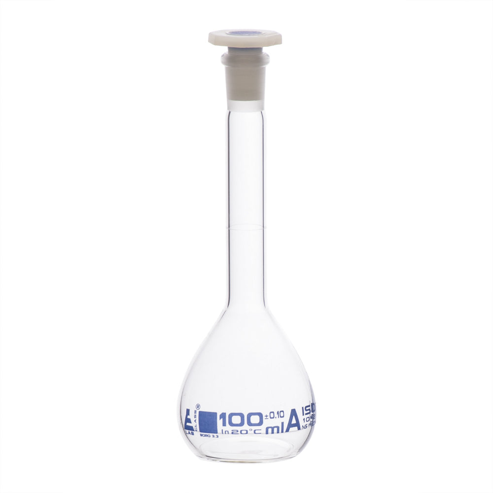 Volumetric Flask, 100ml Class A Tolerance ±0.10ml 14/23 Polypropyl