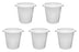 Plant Nursery Pots, 4.5" Tall - Pack of 5 - Polypropylene - Downward Extended Rim - Drillable Drain Holes