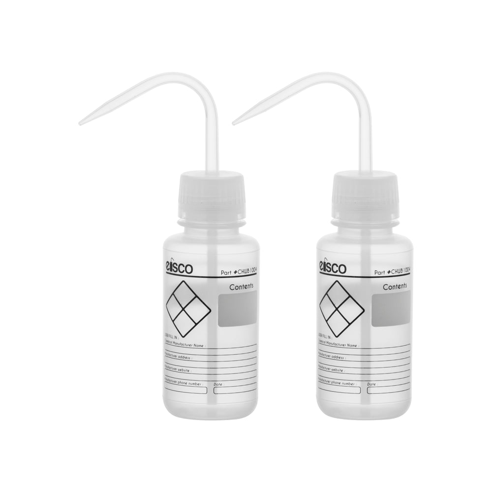 2PK Performance Plastic Wash Bottle, Blank Label, 250 ml