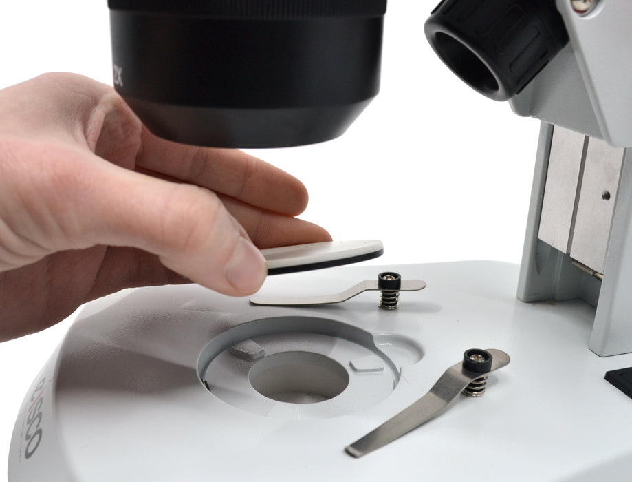 Premium Binocular Stereo Microscope, Dual Magnification, Dual Illumination - Eisco Labs