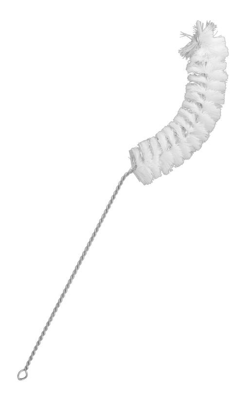 Semi-Micro Test Tube Brush, 9 inch Long - White Nylon, Twisted Wire Handle - Ideal for 6-10mm Diameter Test Tubes - Eisco Labs CH0202A