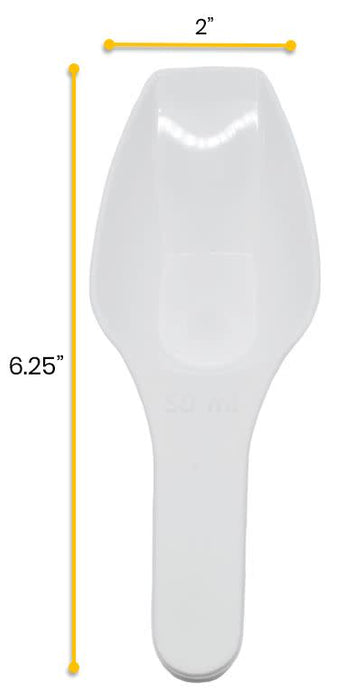 Scoop, 50ml (1.7oz) - Polypropylene - Flat Bottom, Excellent for Measuring & Weighing