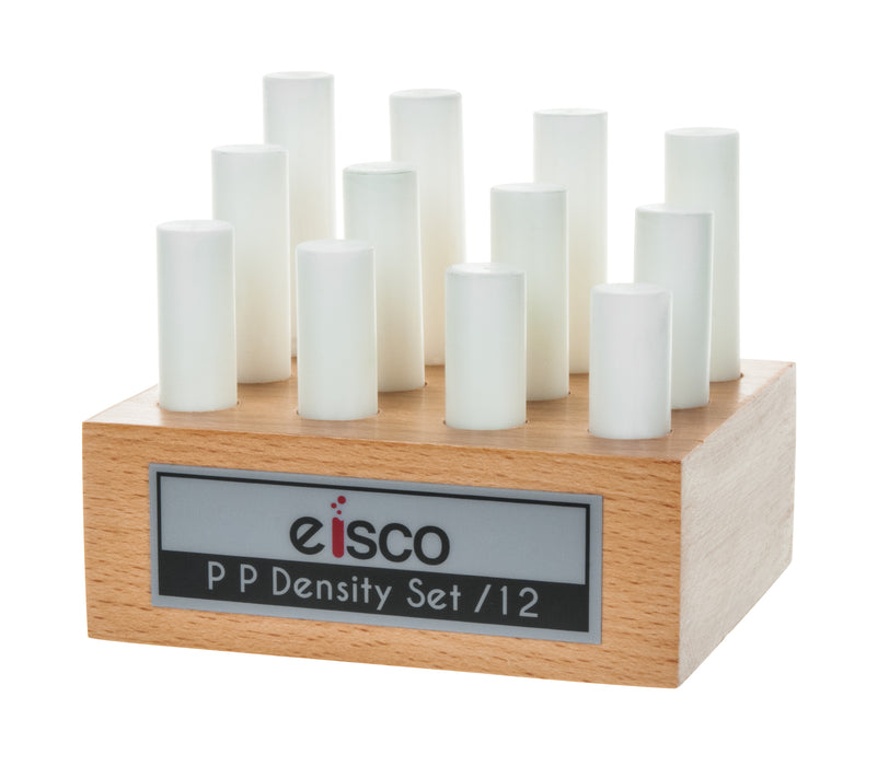 12pc Cylindrical Bars Density Set, Polypropylene - Wooden Storage Block