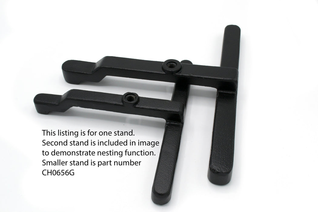T-Shaped Nesting Support Base - 10.5"x9" Base -  Heavy Duty Cast Iron, Black - Eisco Labs