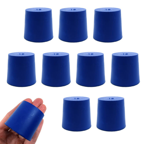 Neoprene Stoppers, Solid Blue - Size: 38mm Bottom, 42mm Top, 40mm Length - Pack of 10