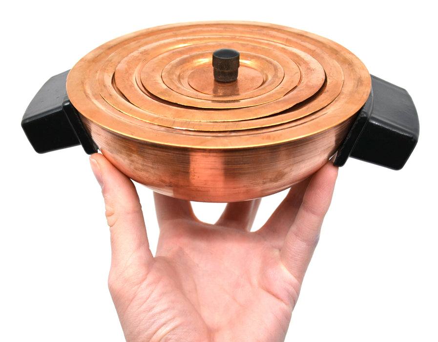 Water Bath, 150ml Capacity, Hemispherical with  Set of Concentric Rings, Two Handles, Sheet Copper - Eisco Labs