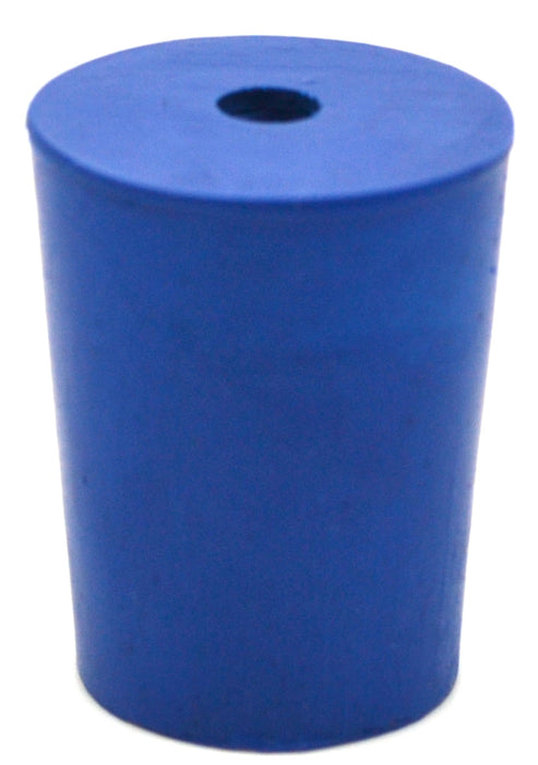 Neoprene Stoppers, 1 Hole - Blue - Size: 17mm Bottom, 20mm Top, 26mm Length - Pack of 10