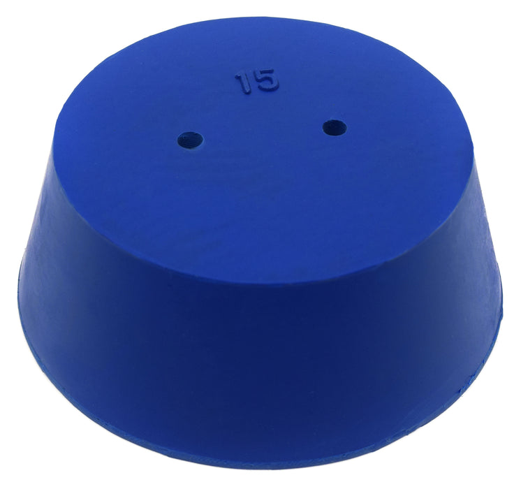 10PK Neoprene Stoppers, 2 Holes - ASTM - Size #15 - 83mm Bottom, 103mm Top, 39mm Length