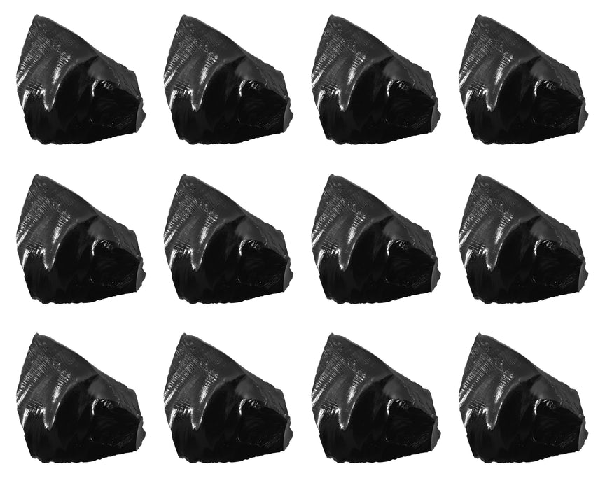 12PK Raw Obsidian Specimen, 1" - Geologist Selected Samples - Eisco Labs