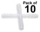 10PK Cross-Shaped, 4-Way, Barbed Tubing Connector, 10mm - Polypropylene