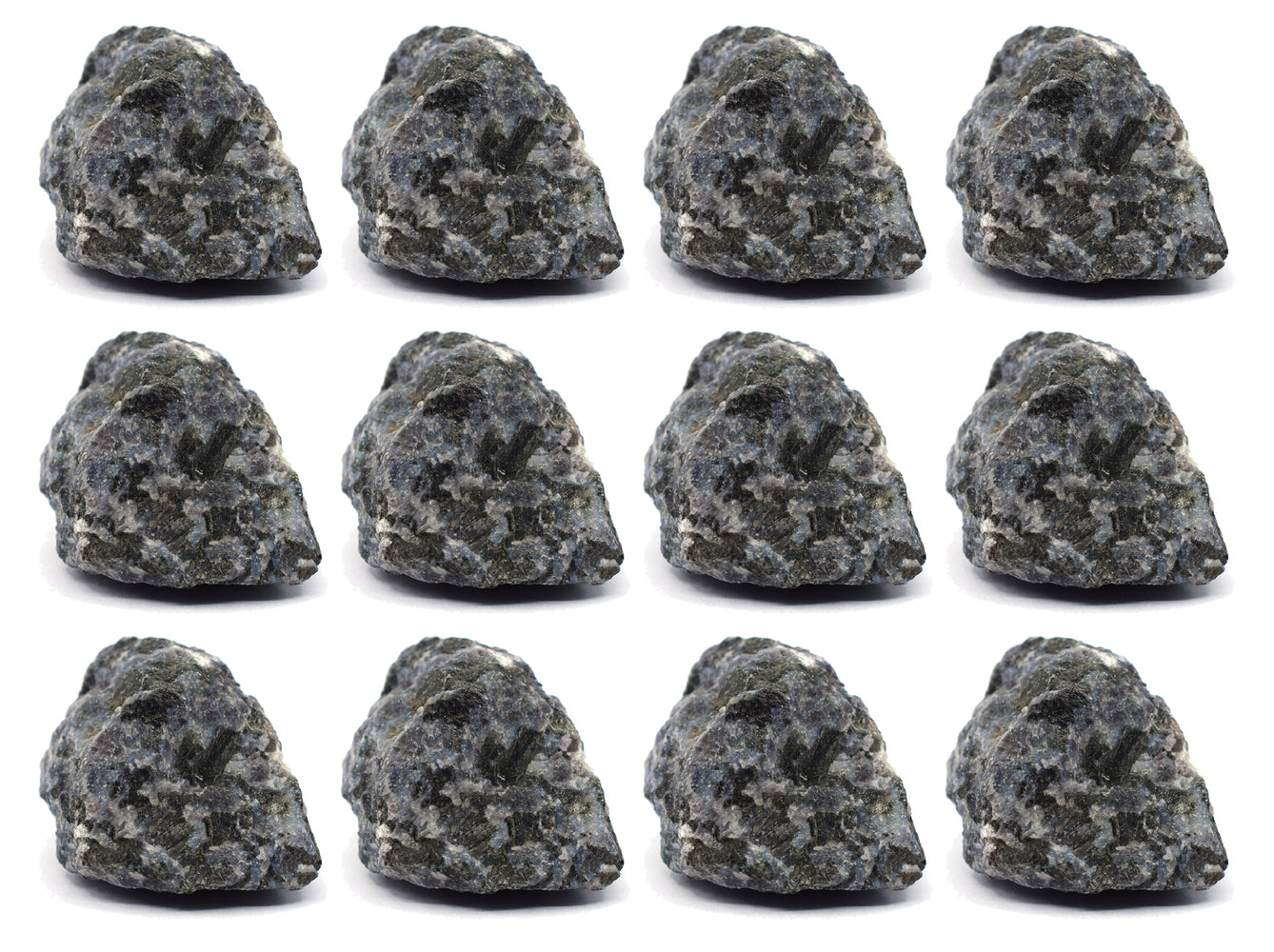 12PK Raw Gabbro Rock Specimens, 1" - Geologist Selected Samples - Eisco Labs