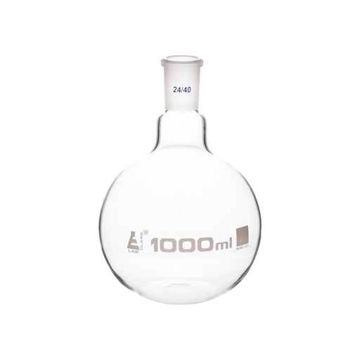 Boiling Flask, 1000ml - 24/40 Joint - Flat Bottom, Ground Joint - Borosilicate Glass