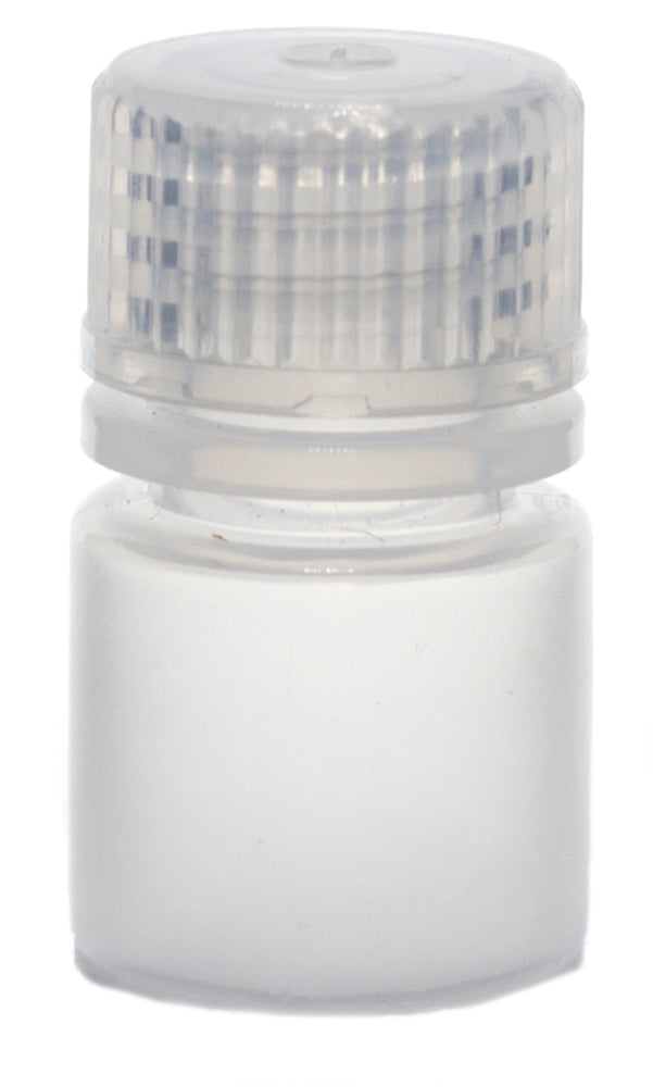 8mL Rigid Plastic Reagent Bottle with Narrow Mouth (0.53" ID) and Screw Cap - Polypropylene - Eisco Labs