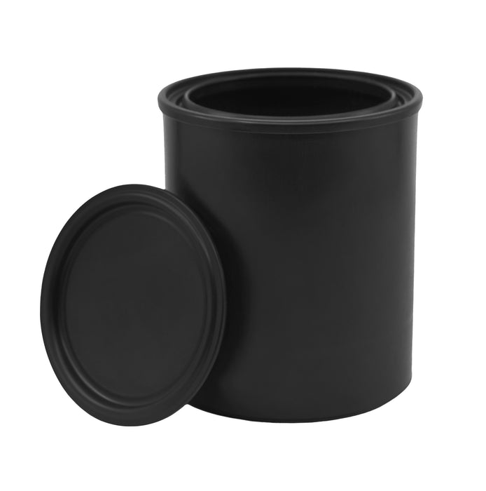 3PK Quart Size Black All-Plastic (Polypropylene) Paint Cans with Lids - Made From 100% Recycled Plastic