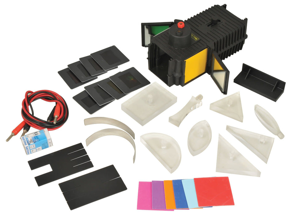 Deluxe Optics Kit - Mirrored Light/Ray Box & 29 Optical Components - Includes Manual with 18 Activities