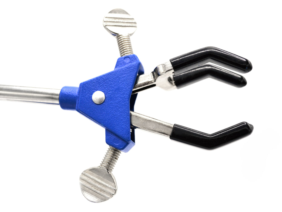 3 Finger Adjustable Clamp on Stainless Steel Rod - 2.3" Max Opening