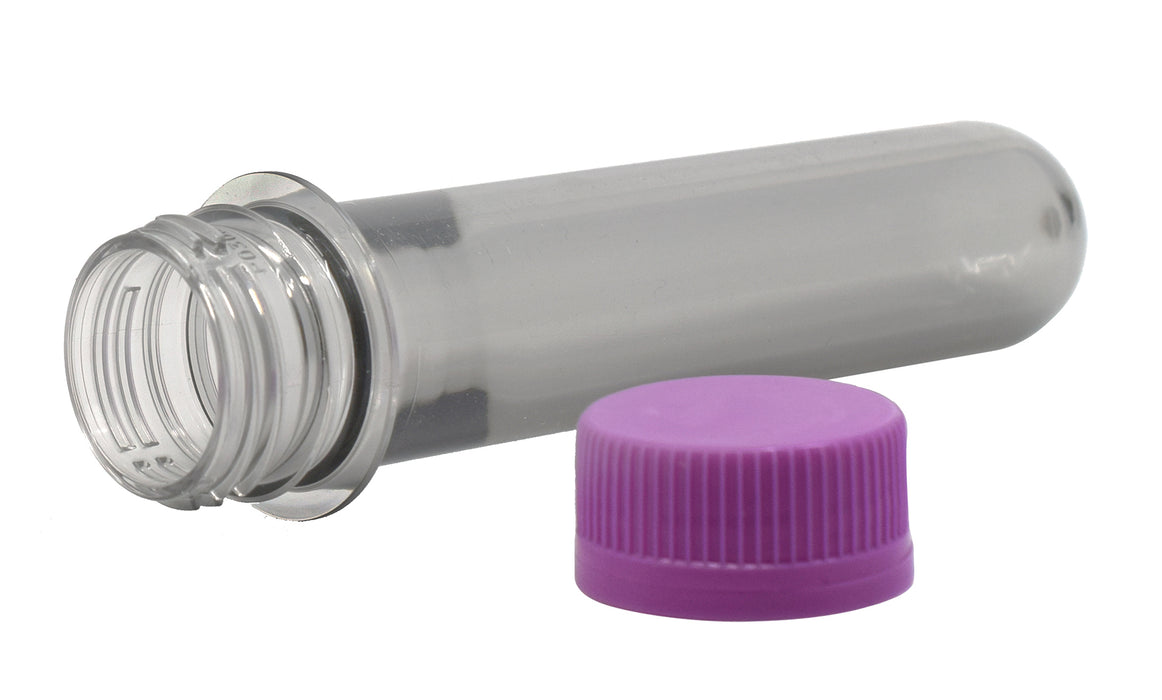 Baby Soda Bottle with Cap, 25ml - Plastic Test Tube - Polyethylene Terephthalate (PET) - Eisco Labs
