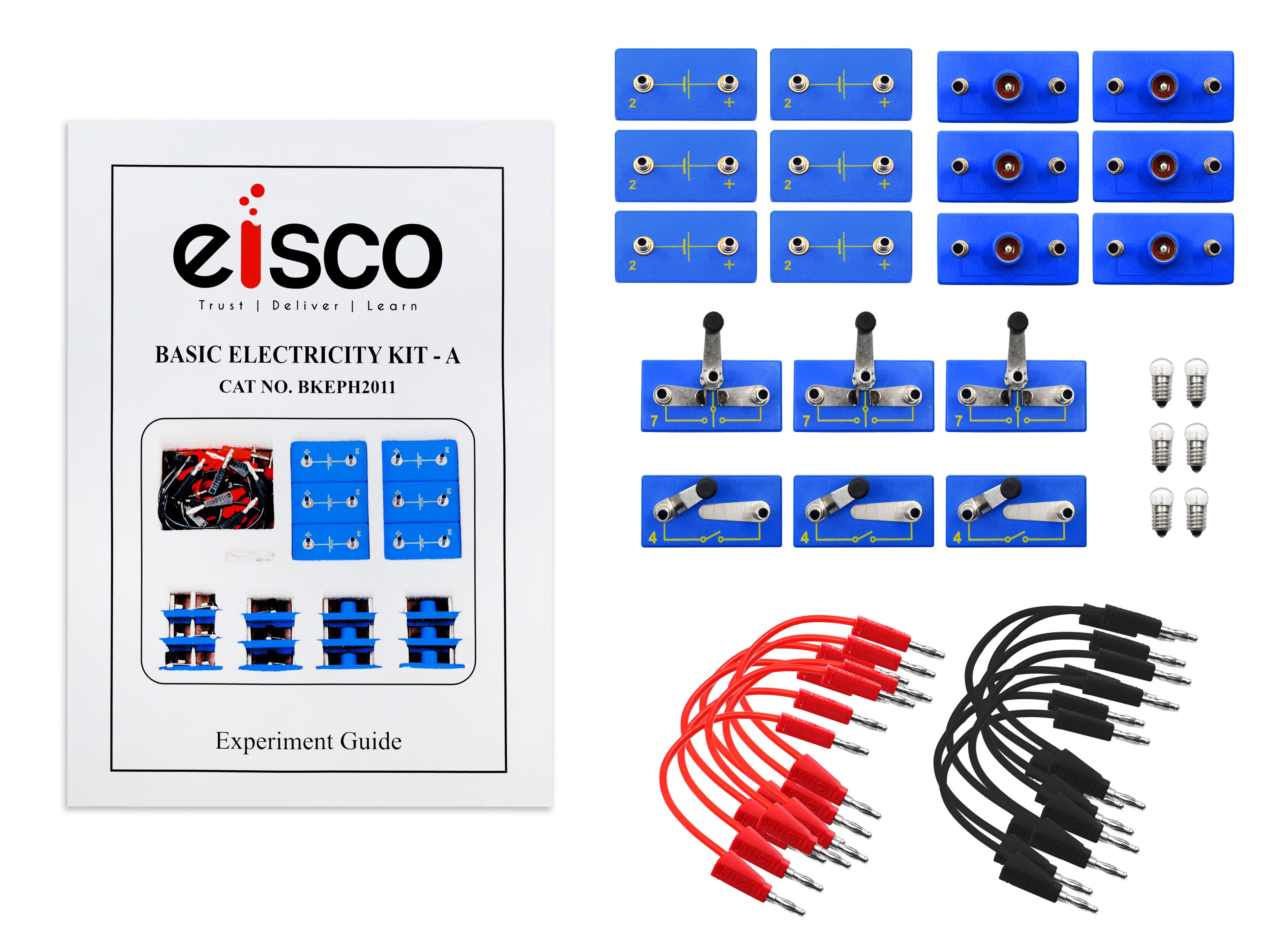 Basic Electric Learning Kit Primary Basic Electricity Kit - Materials for 6 Students - Eisco Labs