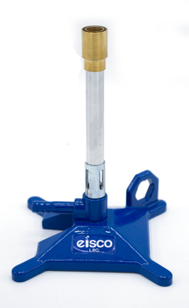 Liquid Propane Bunsen Burner, StabiliBase Anti-Tip Design with Handle, with Flame Stabilizer, LP Eisco Labs