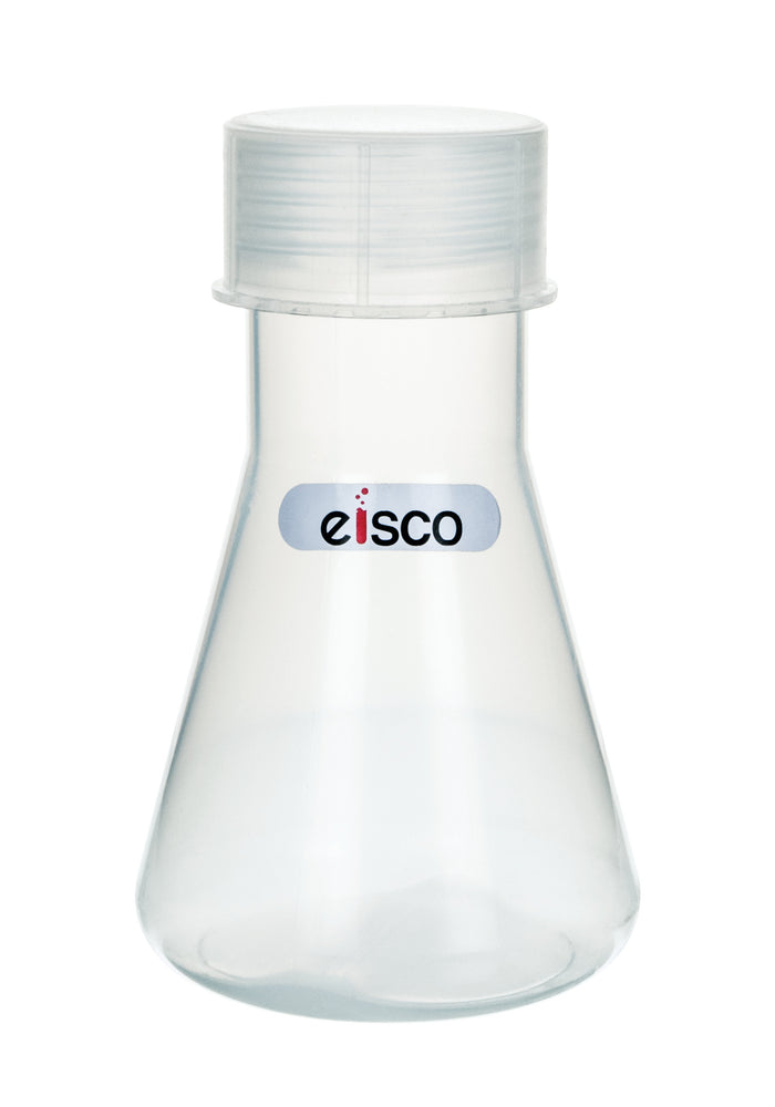 Conical Flask with Screw Cap, 100mL - Translucent Polypropylene - Chemical Resistant & Autoclavable - Eisco Labs