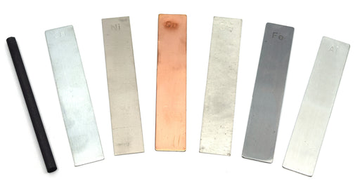 Metal Electrodes 7 Piece Set, Aluminium, Copper, Zinc, Nickel, Tin, Iron & Carbon
