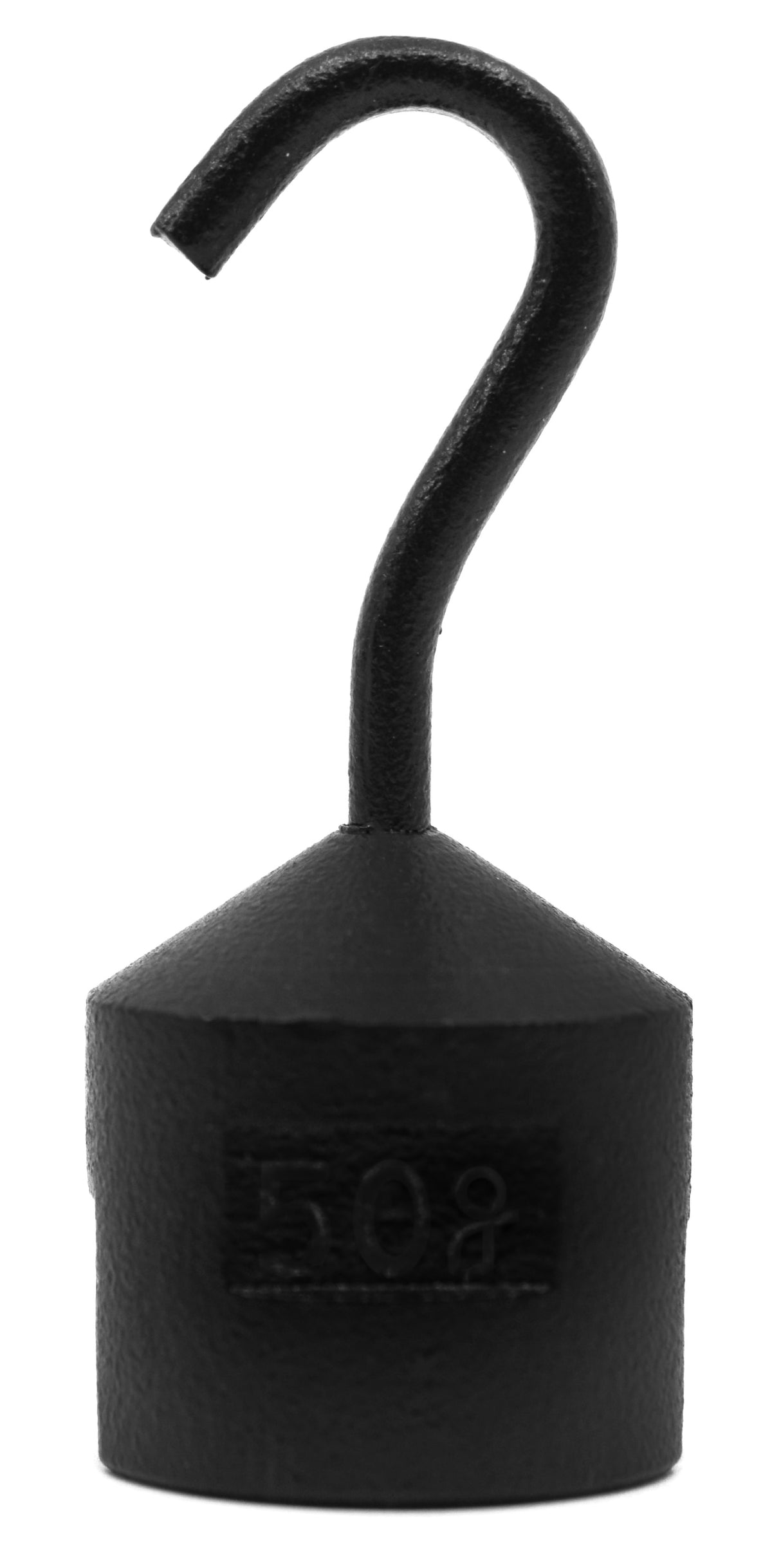 Hooked Iron Weight, 50g - with Bottom Slot - Powder Coated Steel
