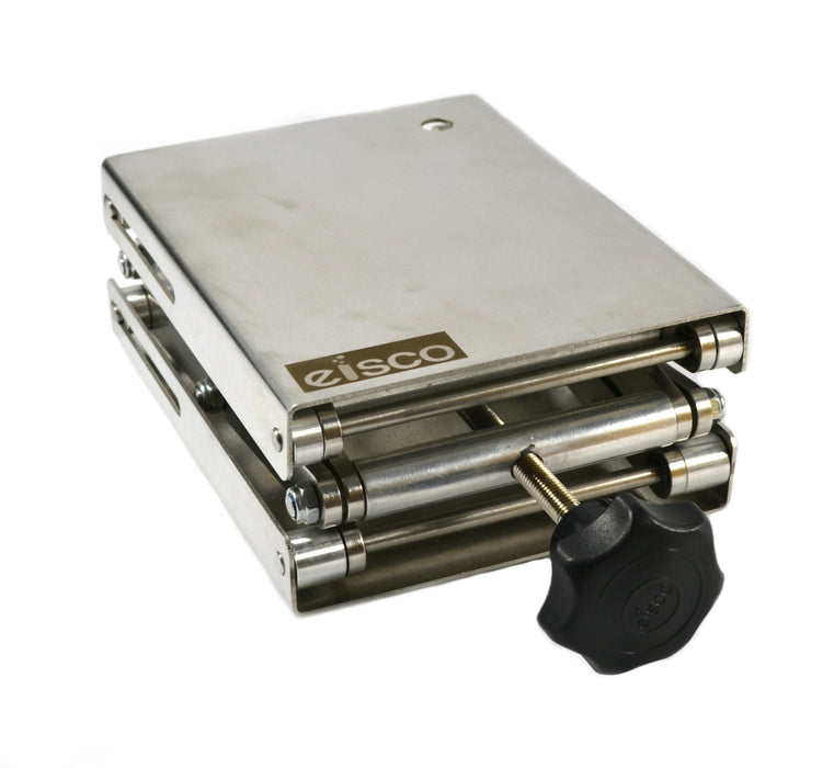 Eisco Labs Stainless Steel Lab Jack - 6.5" x 5" Surface - 11" max height - Dynamic Load - 7kg Static Strength - 30kg
