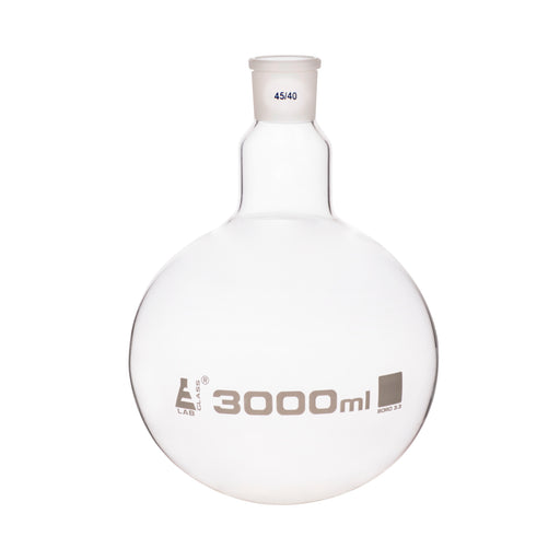 Florence Boiling Flask, 3000ml - 45/40 Interchangeable Joint - Borosilicate Glass - Round Bottom - Eisco Labs