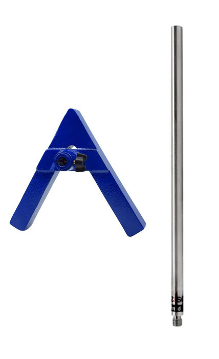 A-Shaped Retort Base & Rod Set - 7"x7" Base, 19.8" Rod - Heavy Duty, Corrosion Resistant Steel - 12mm Diameter Rod - Eisco Labs