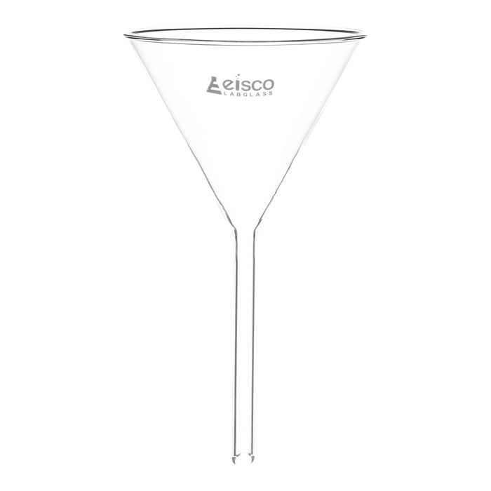 Heavy Filter Funnel, 100mm - Plain Stem, 10mm - Thick, Uniform Walls - Borosilicate Glass - Eisco Labs
