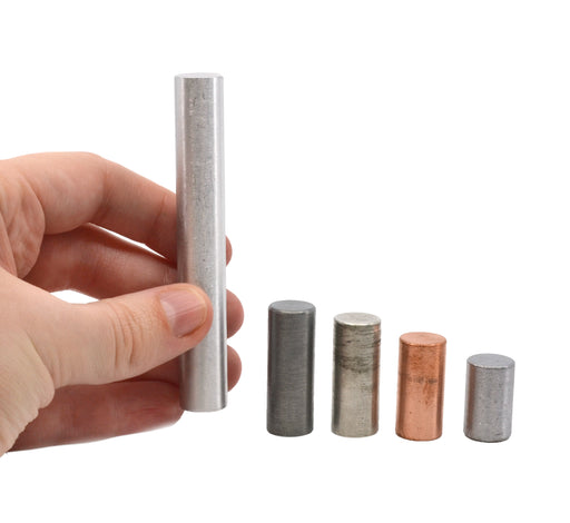 5pc Equal Mass Metal Cylinders Set - Zinc, Copper, Aluminum, Tin & Lead