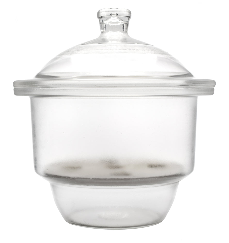 Desiccator, with Knob Cover - 7.5" Porcelain Plate - Borosilicate Glass - Eisco Labs