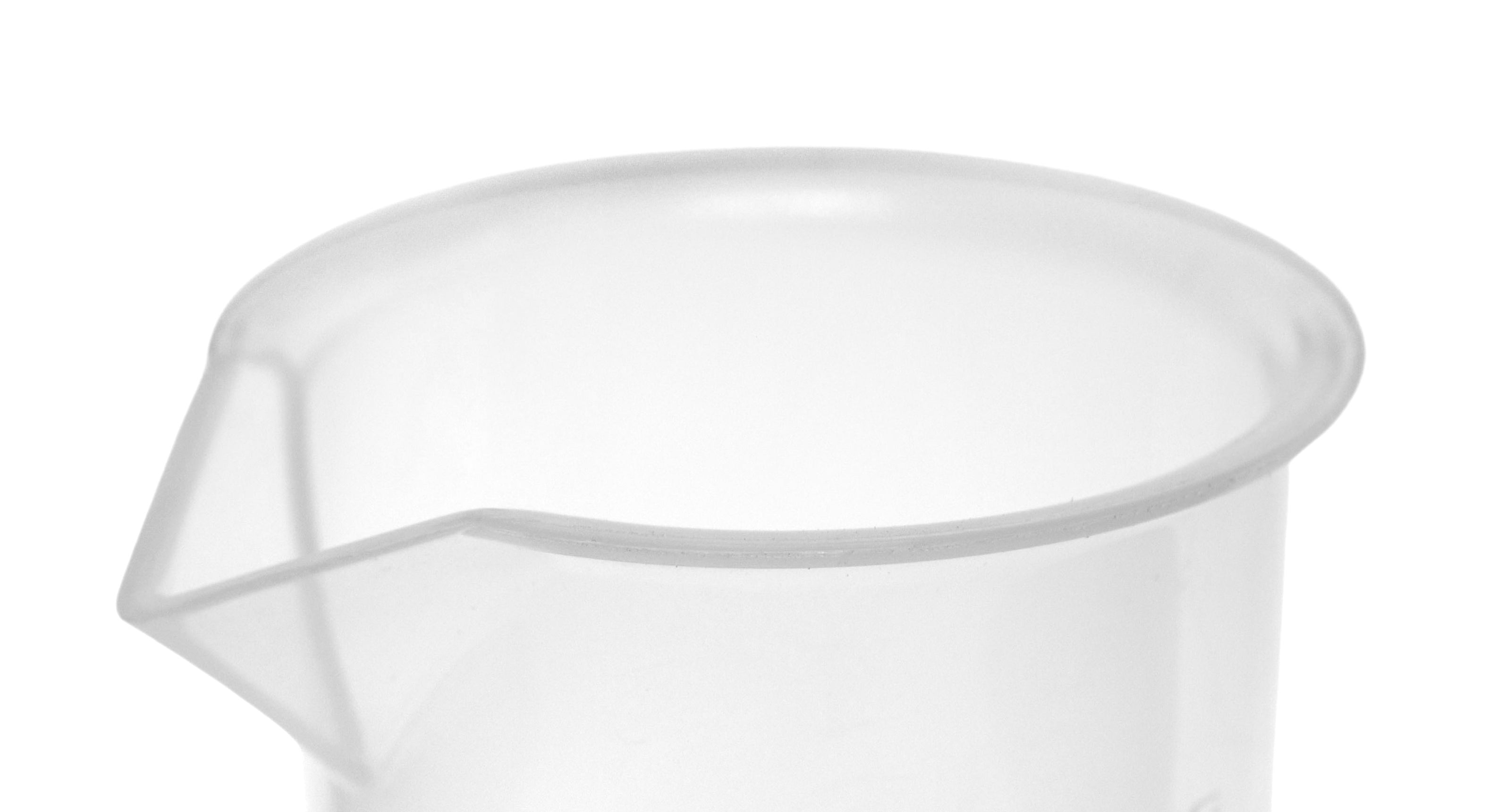 EISCO 500ml Plastic Beaker - Polypropylene, Raised Graduations, Tapered Spout, Euro Design