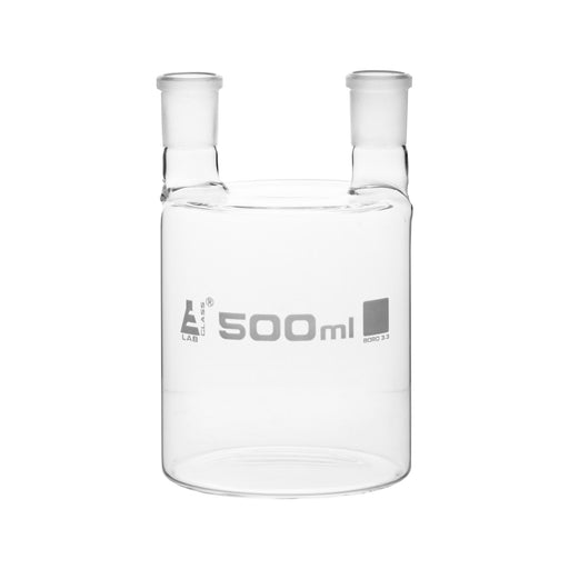 Woulff Gas Wash Bottle, 500ml Capacity, Two Necks with 19/26 Sockets, Borosilicate Glass - Eisco Labs