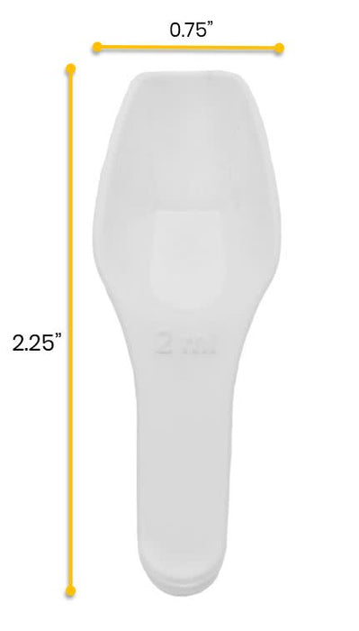 Scoop, 2ml (0.06oz) - Polypropylene - Flat Bottom, Excellent for Measuring & Weighing