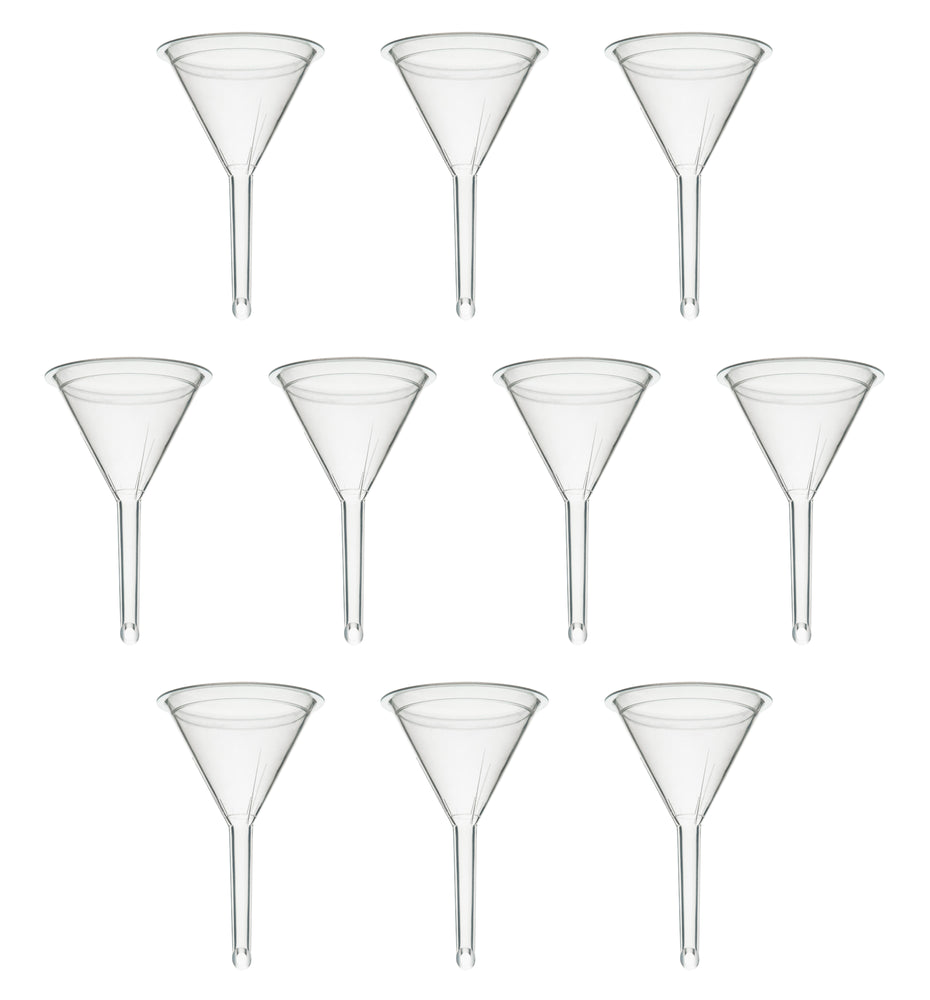 10PK Filter Funnel, 3" - Polypropylene Plastic - Chemical Resistant