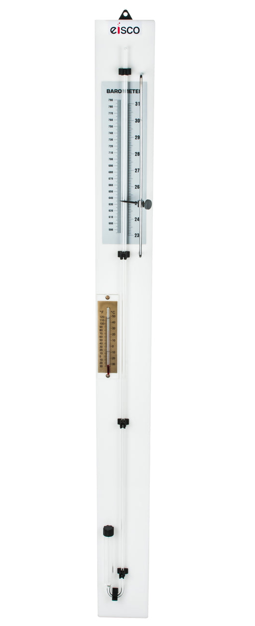 Syphon Barometer - 41" Long, 3.5" Wide - Celsius and Fahrenheit Temperature Graduations - Eisco Labs