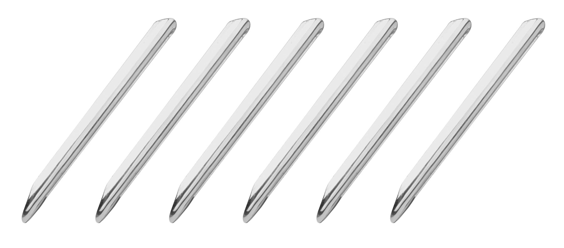 6PK Spatula Scoops, 6.3" - Stainless Steel - Rounded / Pointed End