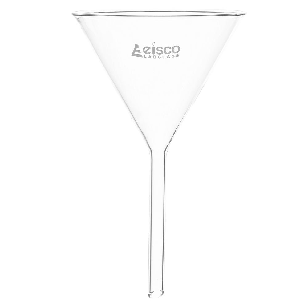 Filter Funnel, 90mm - 60º Angle - Plain Stem, 9mm - Borosilicate Glass - Eisco Labs