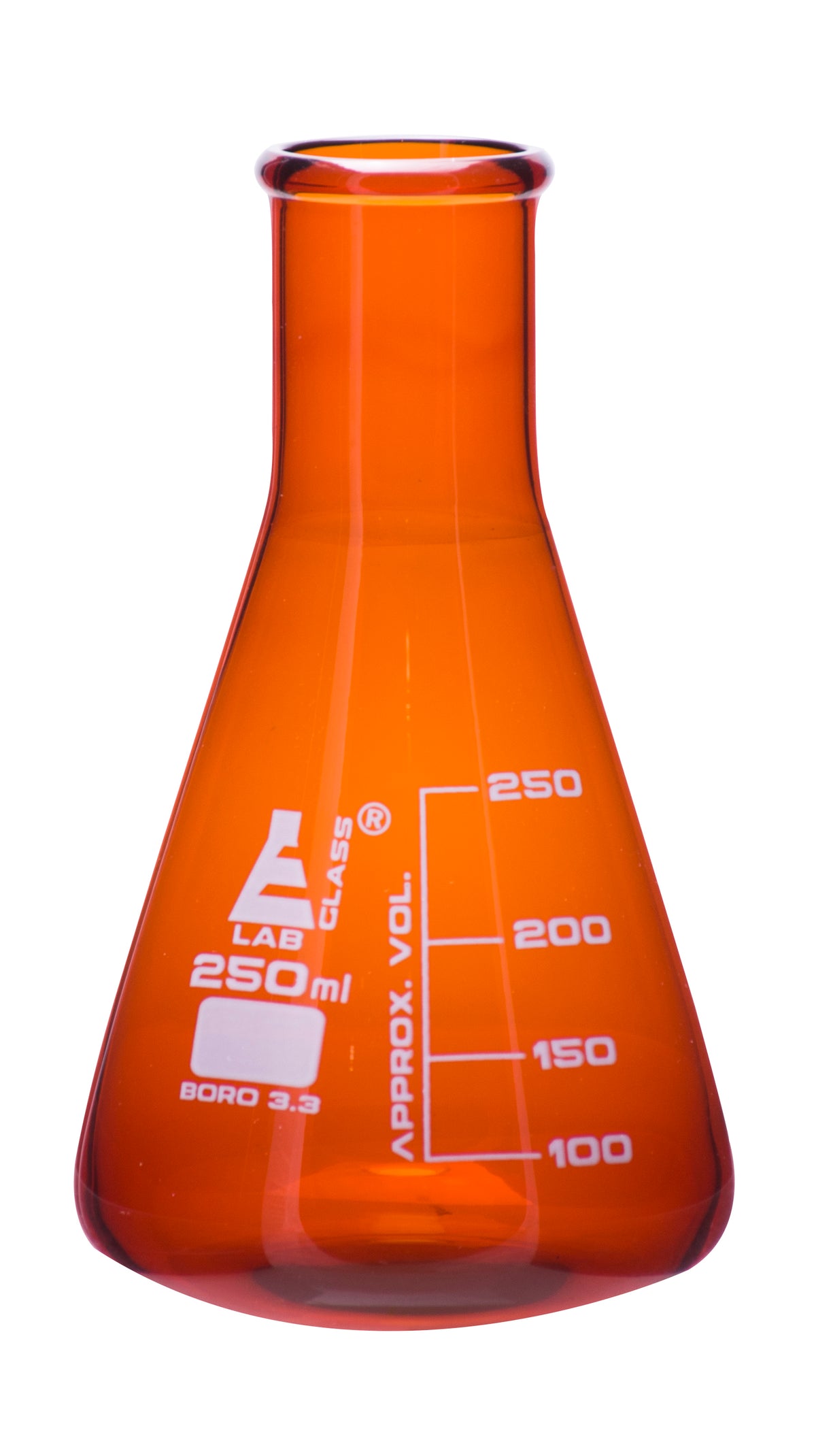 Flask Erlenmeyer narrow neck AMBER 250ml — Eisco Labs