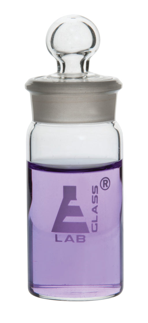 Weighing Bottle, Tall Form, 60ml capacity, Borosilicate Glass with Interchangeable Ground Stopper - Eisco Labs