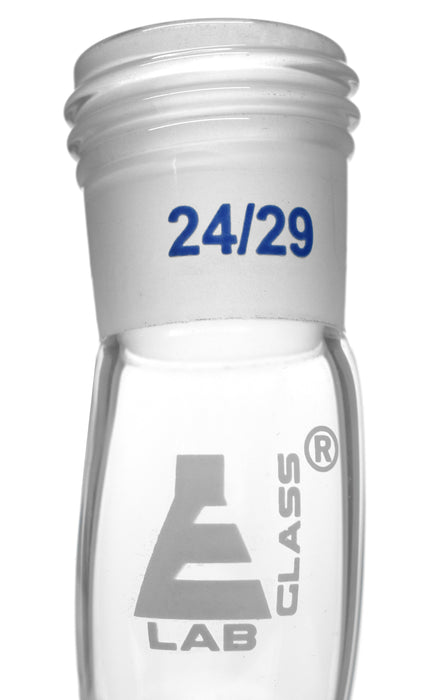 Adapter Receiver - Screw Thread - 4" (100mm)  Long - 24/29 Joint - Borosilicate Glass - Eisco Labs