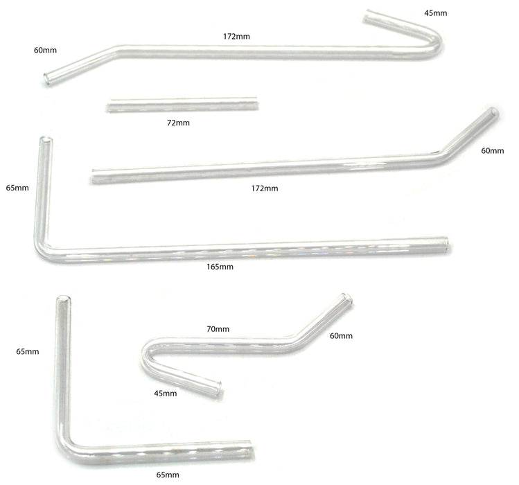 Glass Delivery Tubes - Set of 6 - Borosilicate - Eisco Labs