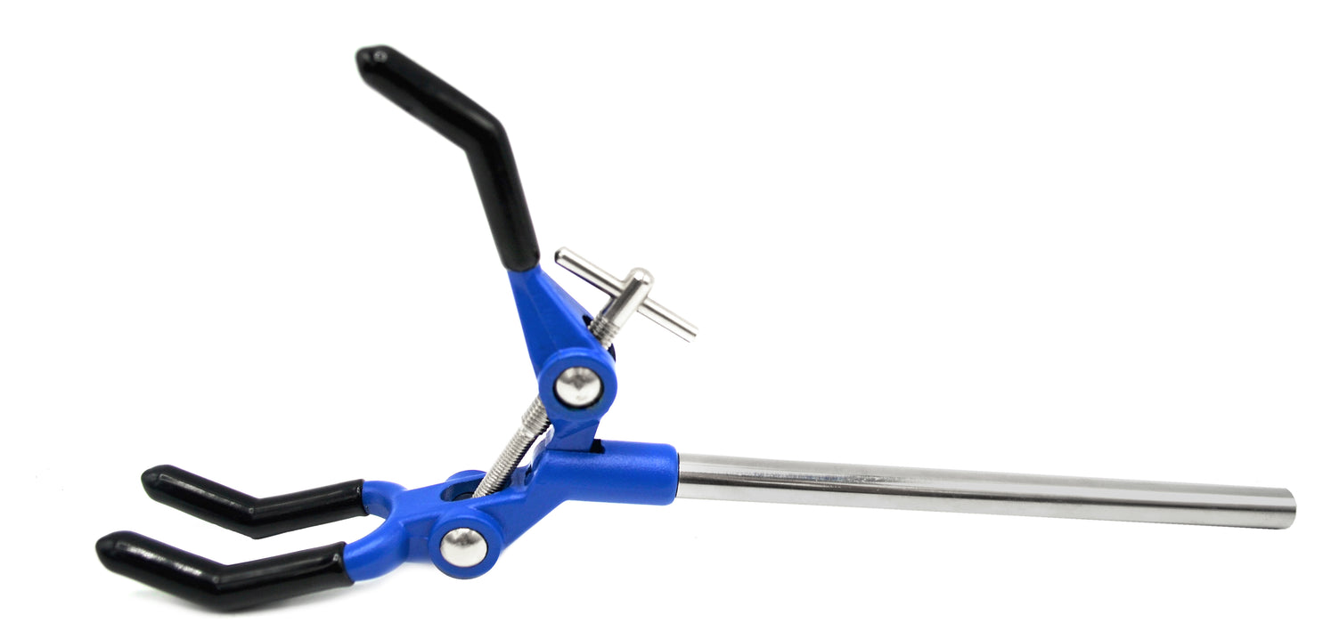 3 Finger Extension Clamp on Stainless Steel Rod - 3.4" Max Opening