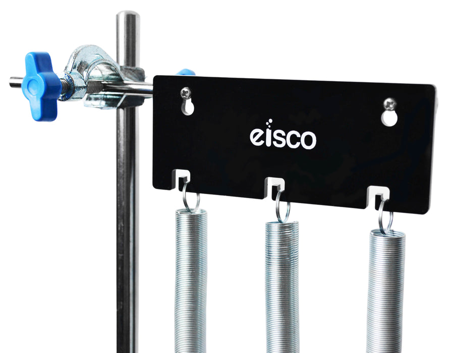 Multi Spring Hooke's Law Apparatus, 35 Inch - Used to Investigate Hooke's Law for Single Spring, Series and Parallel Spring Combinations - Includes Rod, Base & 3 Springs - Eisco Labs
