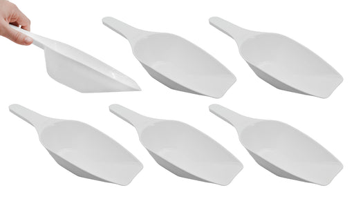 6PK Scoops, 500ml (16.9oz) - Polypropylene - Flat Bottom, Excellent for Measuring & Weighing
