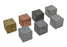 Density Cubes, 0.75" - Set of 7 - Brass, Lead, Zinc, Copper, Aluminum, Iron, and Tin - Labeled - Includes Plastic Storage Case
